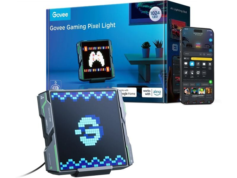 Govee Gaming-Pixel-Licht 13.5 x 13.5 cm Pixelkunst, Echtzeitinfos und Gaming-Sync in einem smarten Lichtgerät