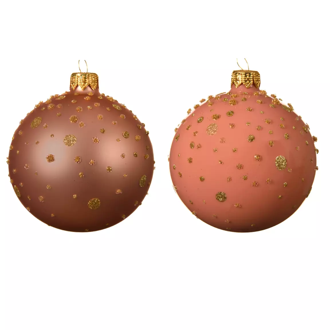 Lot de 6 boules de Noël en verre (D80 mm) Ara Rose