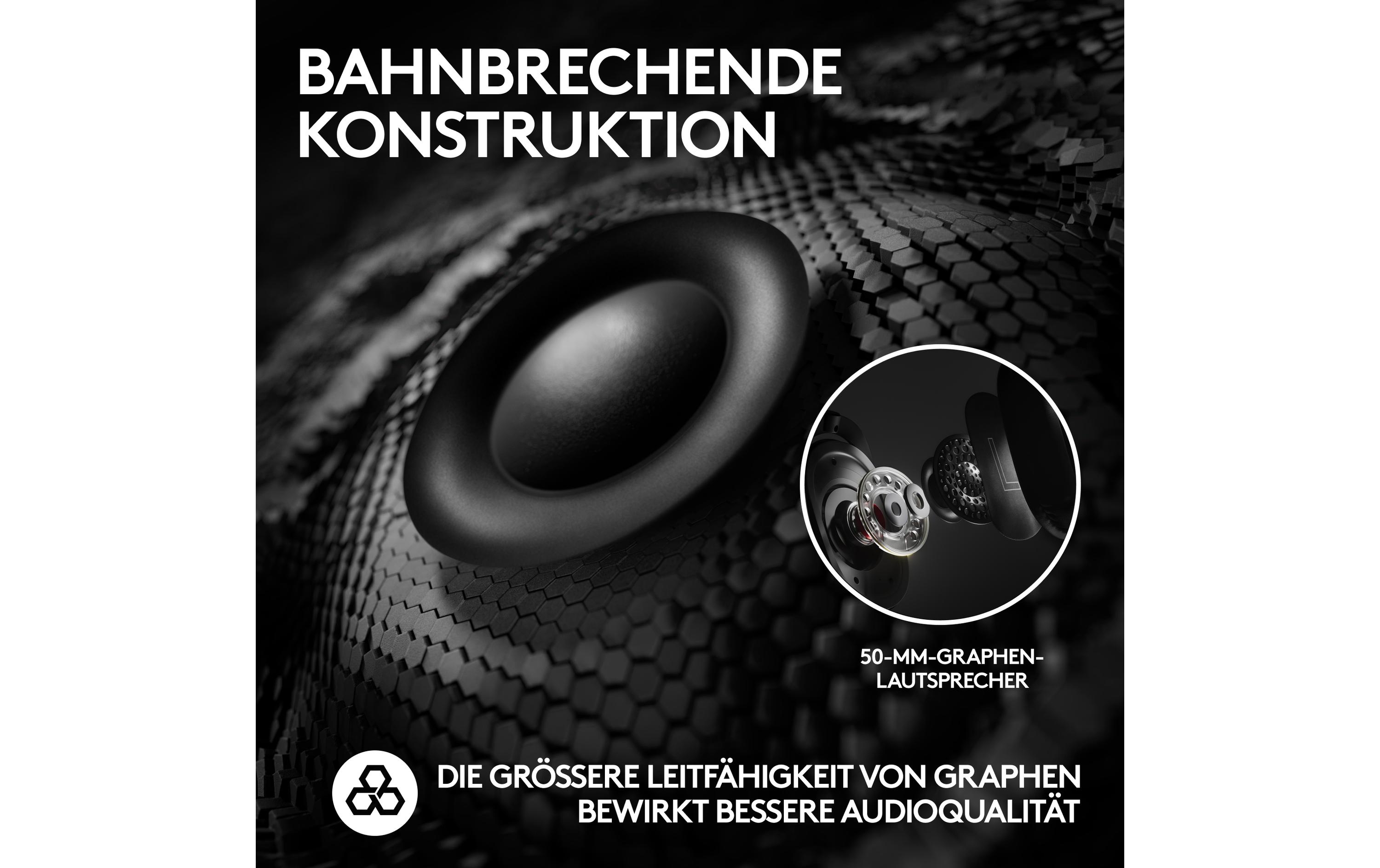 Headset G Pro X 2 Wireless Lightspeed Gaming Schwarz<br>Kabelloses Over-Ear-Headset mit Surround-Sound und weichem Ohrpolster