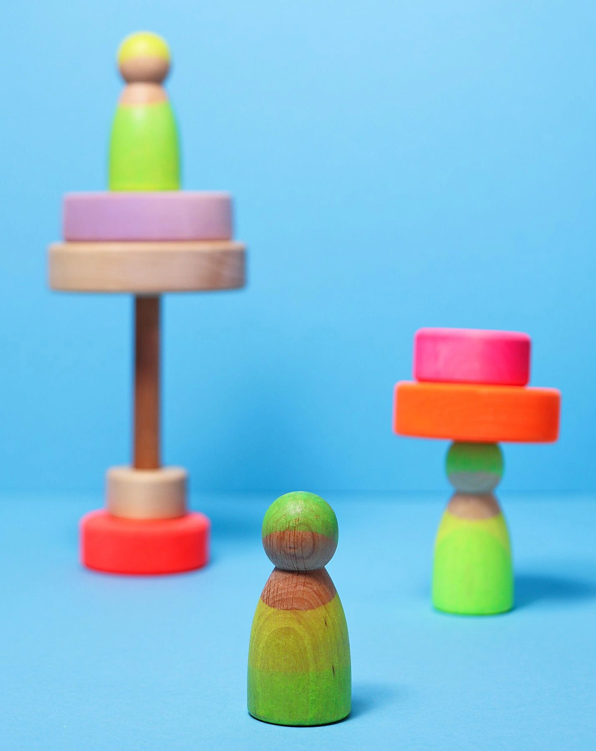 Holzfiguren-Set NEONFREUNDE 3-teilig in grün