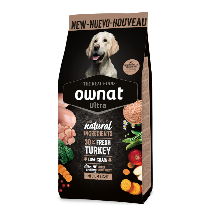 Ração Ownat Ultra Medium Light para cães