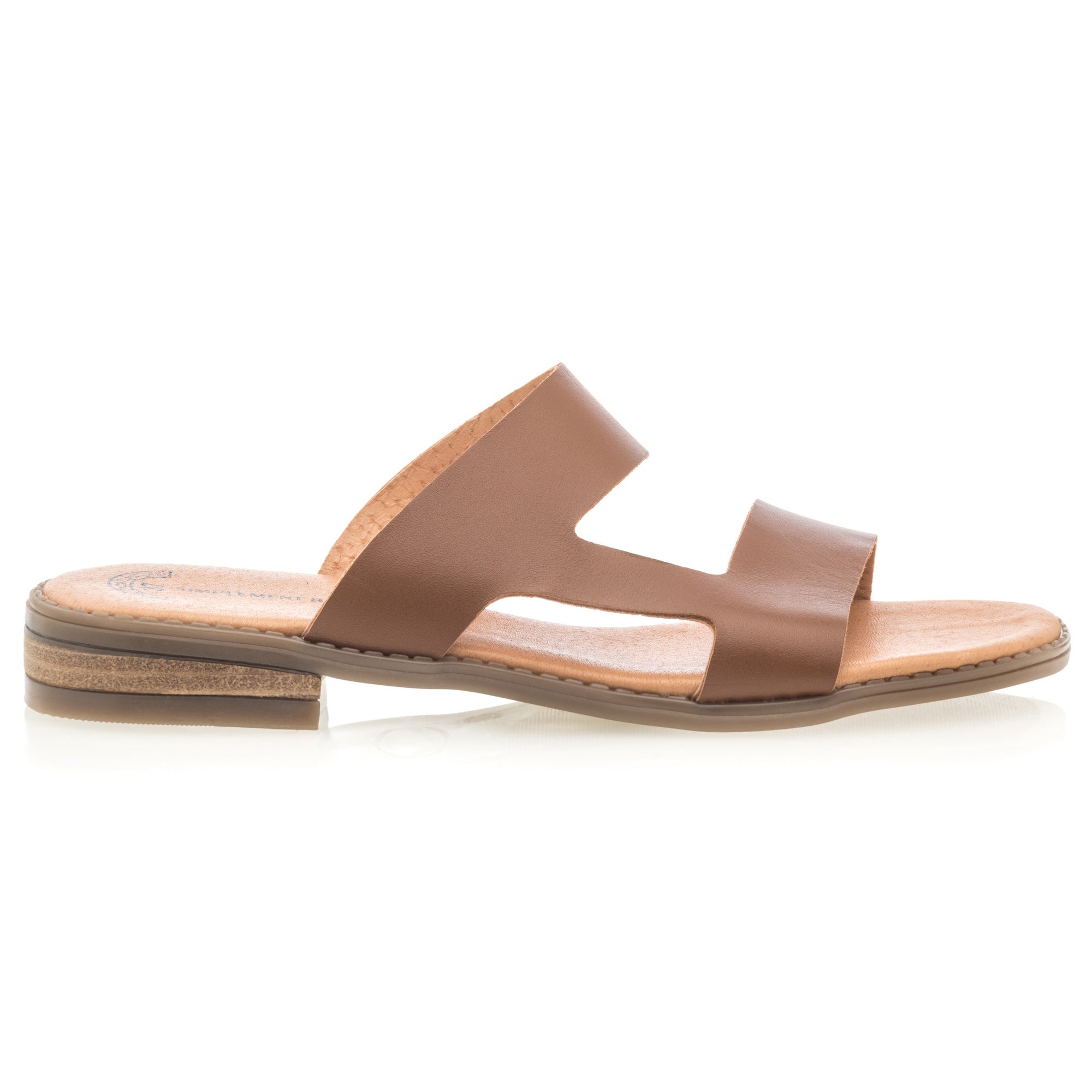 Mules Femme en cuir cognac
