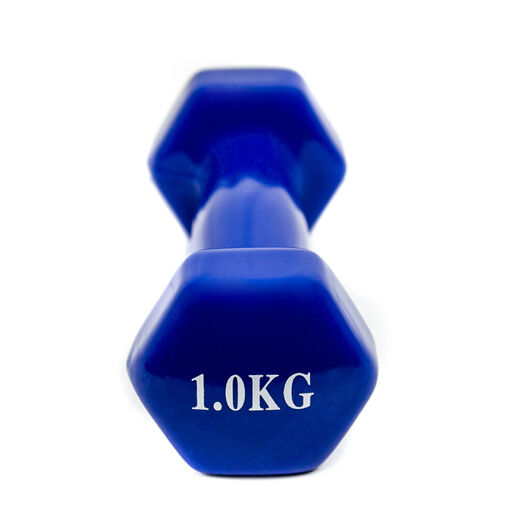 halteres de 1 kg com pega macia em vinil para exercícios, ginástica e musculação.
