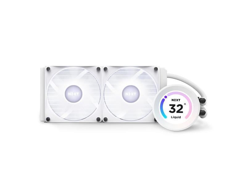 NZXT Wasserkühlung Kraken Elite RGB 240 Weiss Wasserkühler für Intel und AMD Prozessorsockel mit LCD-Display und leuchtenden, leisen RGB-Lüftern