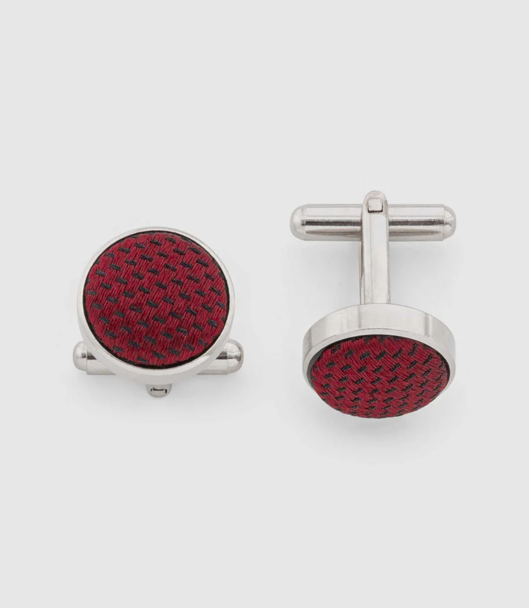 Boutons de manchette métal rouge 