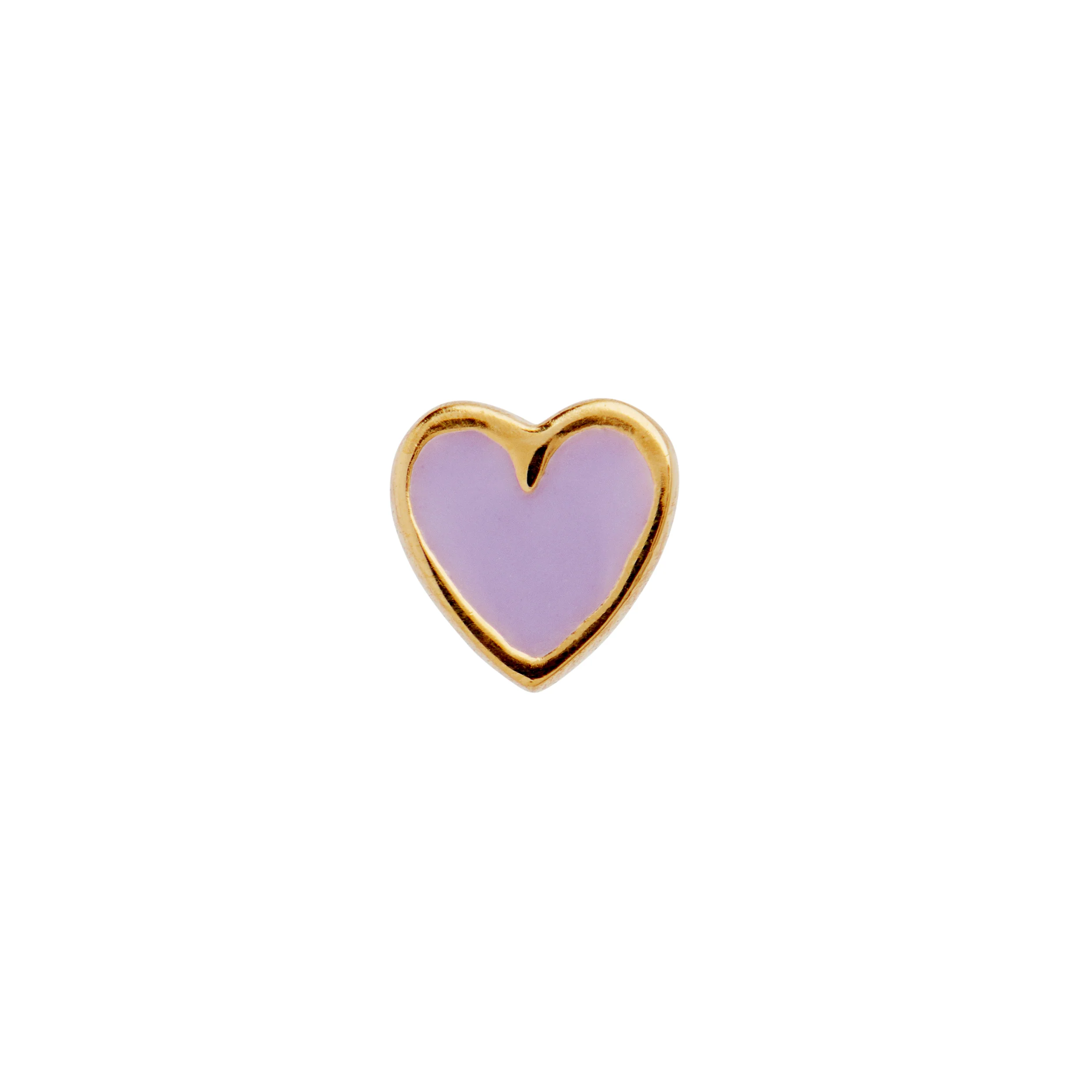 STINE A Jewelry  Petit Love Heart ørestikker - Purple Sorbet/forgyldt