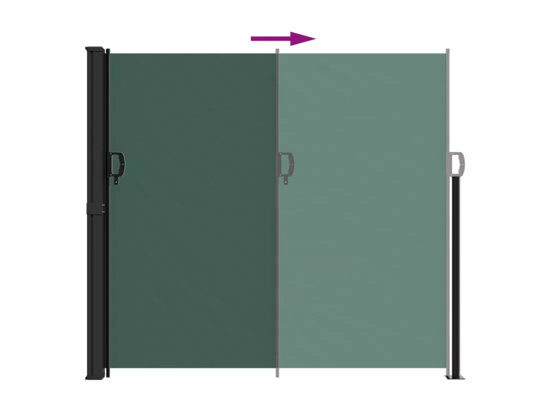 Auvent latéral rétractable vert foncé 180x600 cm