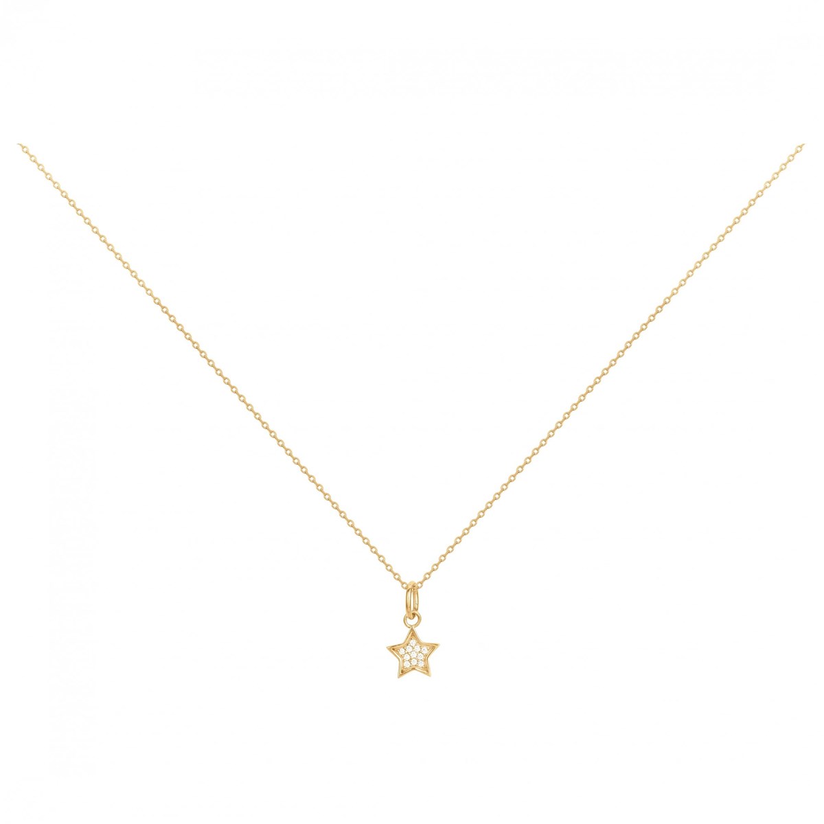 Collier en Plaqué Or avec oxyde de zirconium blanc