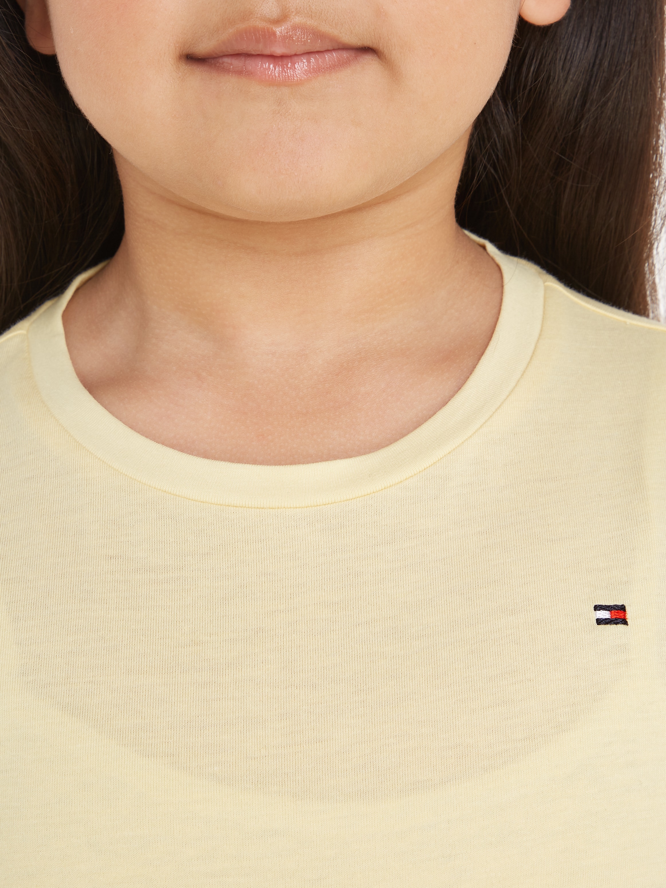 Tommy Hilfiger T-Shirt »ESSENTIAL RUFFLE SLEEVE TOP« mit gewelltem Ärmelabschluss