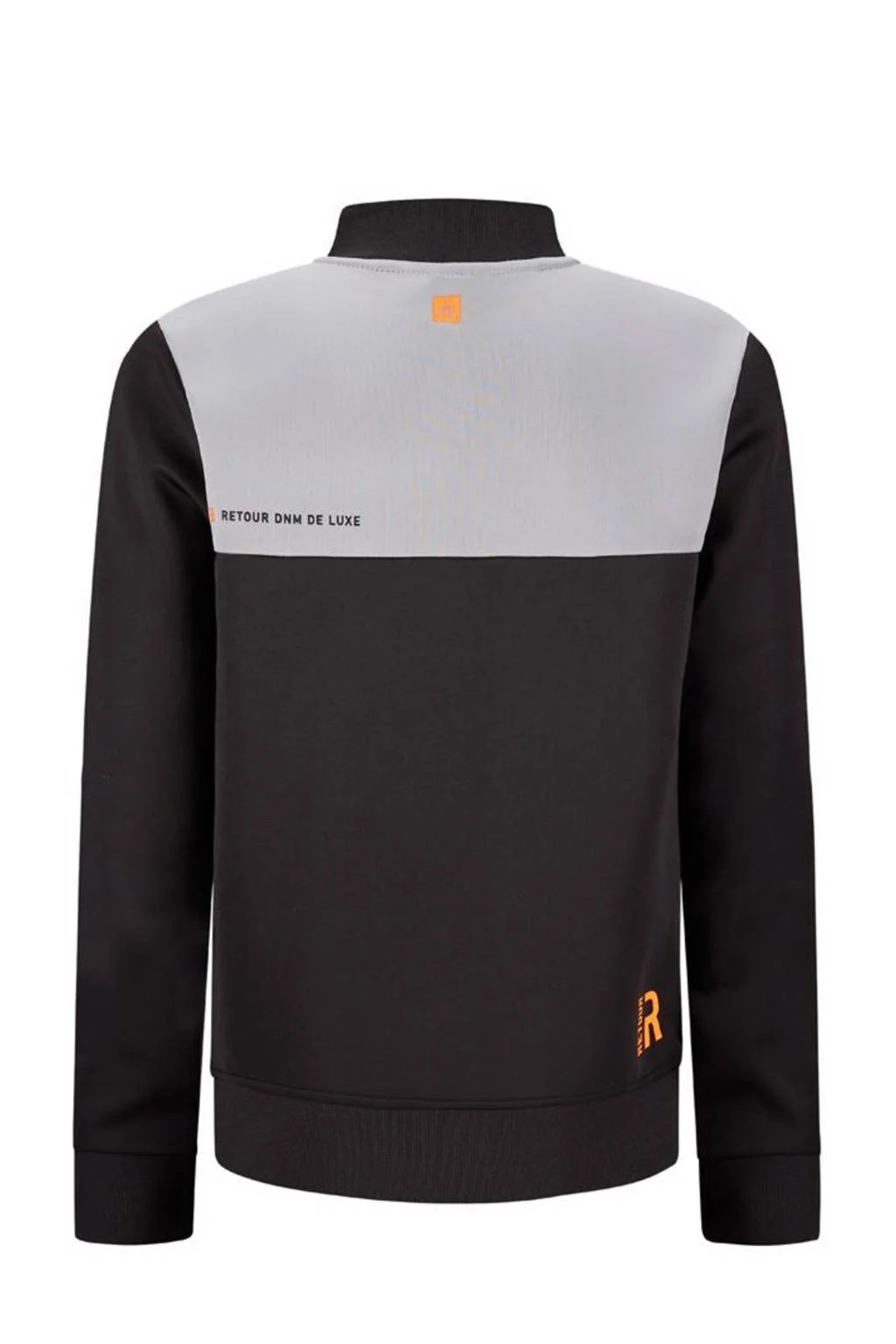 Retour Jeans sweatvest Wouter zwart/grijs/oranje