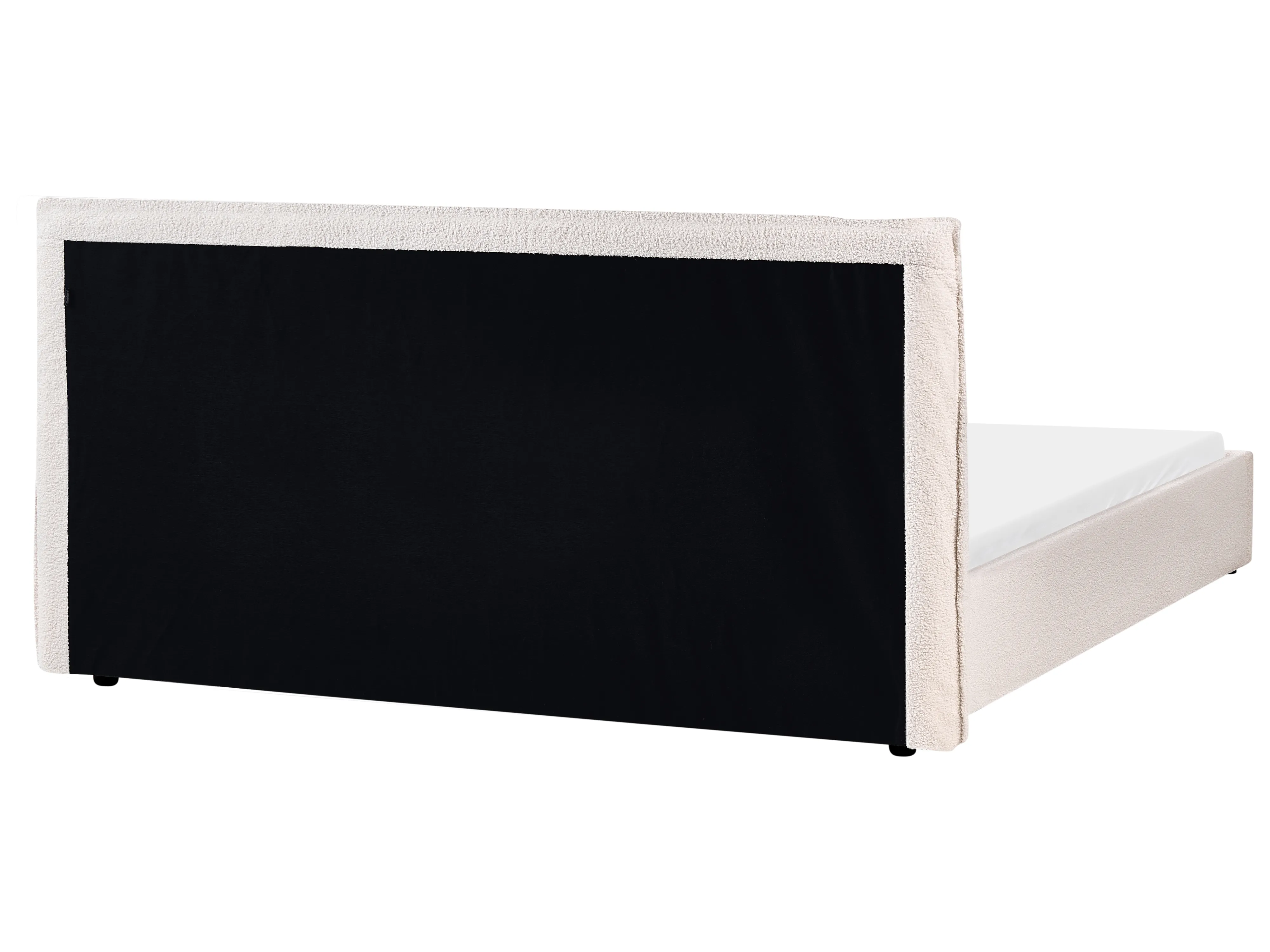 Bed Bouclé LAVAUR 180 x 200 cm Gebroken wit