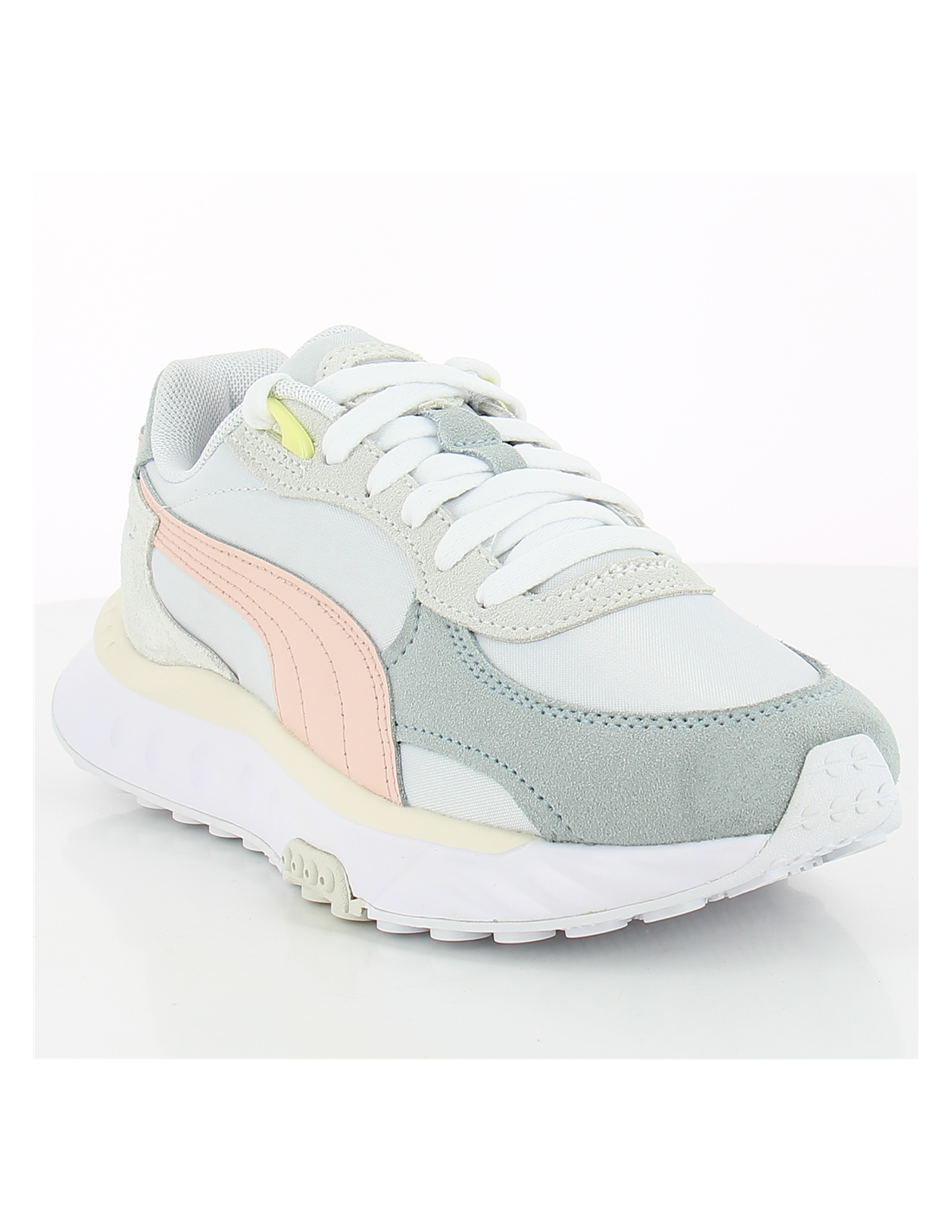 puma sneakers femme wild rider rollin blanc/rose/gris