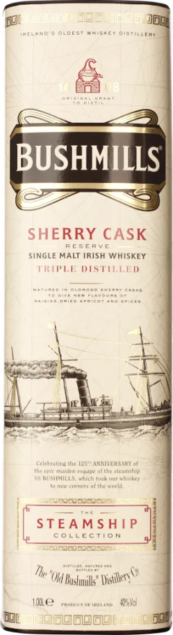 BUSHMILLS STEAMSHIP COLLECTION SHERRY CASK RESERVE 1LTR