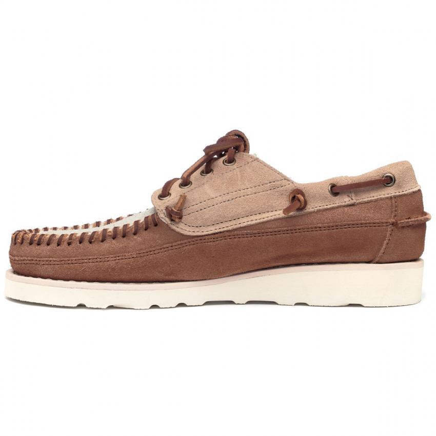 CAYUGA CAMEL PAPYRUS COGNAC-Mocassin tricolore en daim graissé pour homme