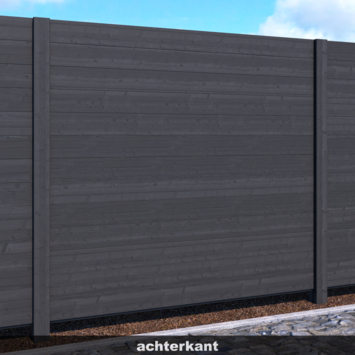 Rhombusprofiel vuren hout antraciet geschaafd 180 x 14,5 x 2,8 cm