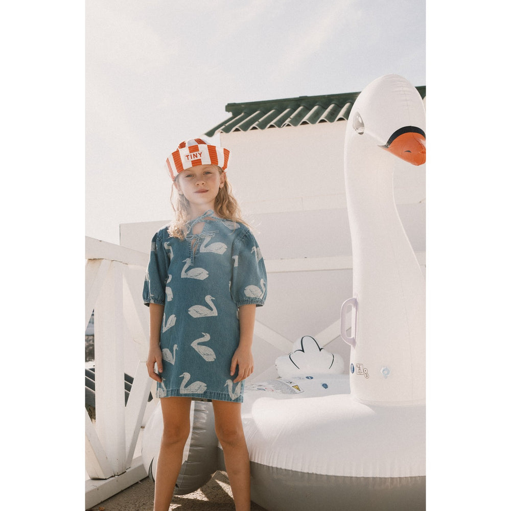 Køb TinyCottons Medium Wash Denim Big Swans Kjole
