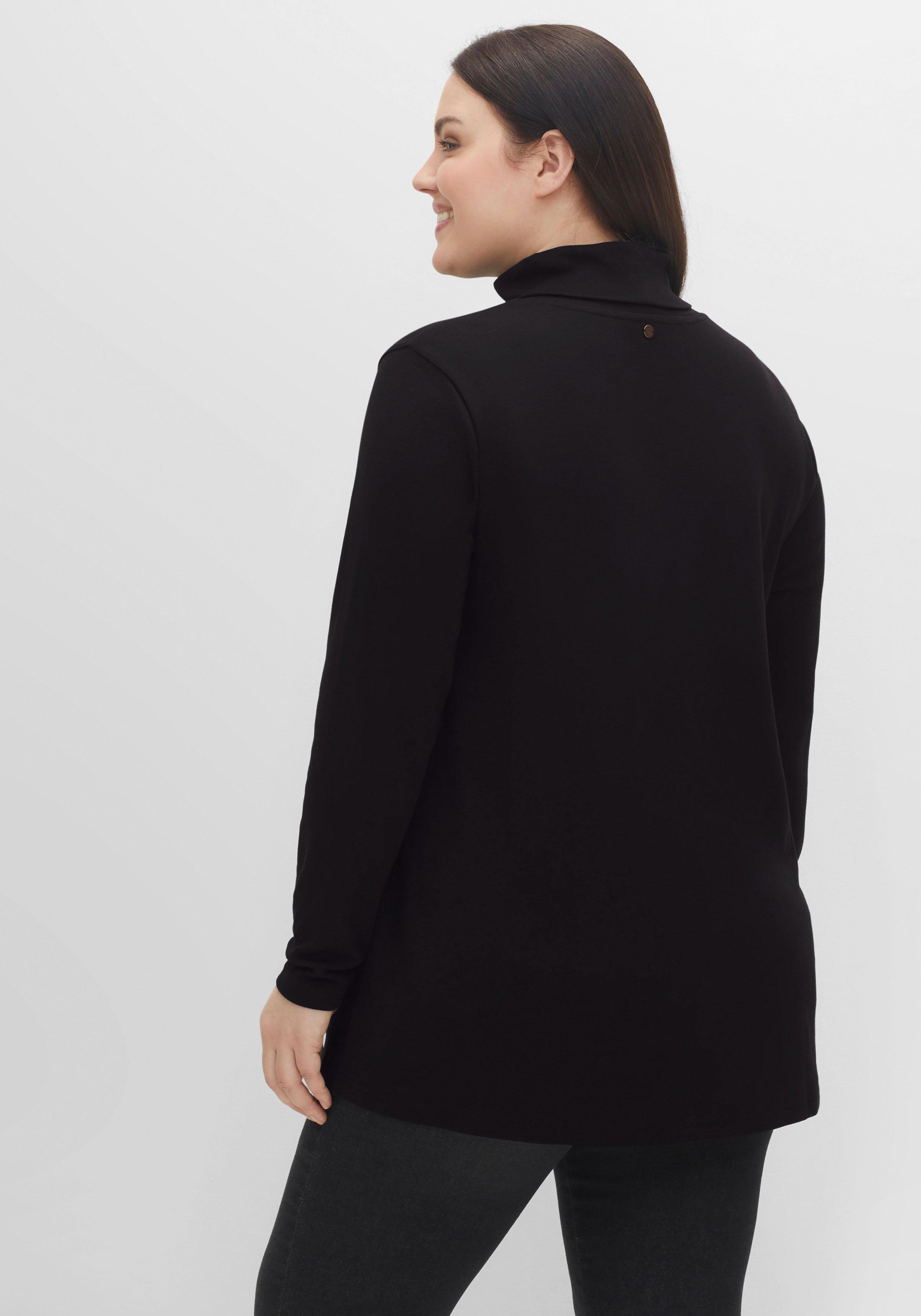 Langarmshirt mit Rollkragen, in A-Linie