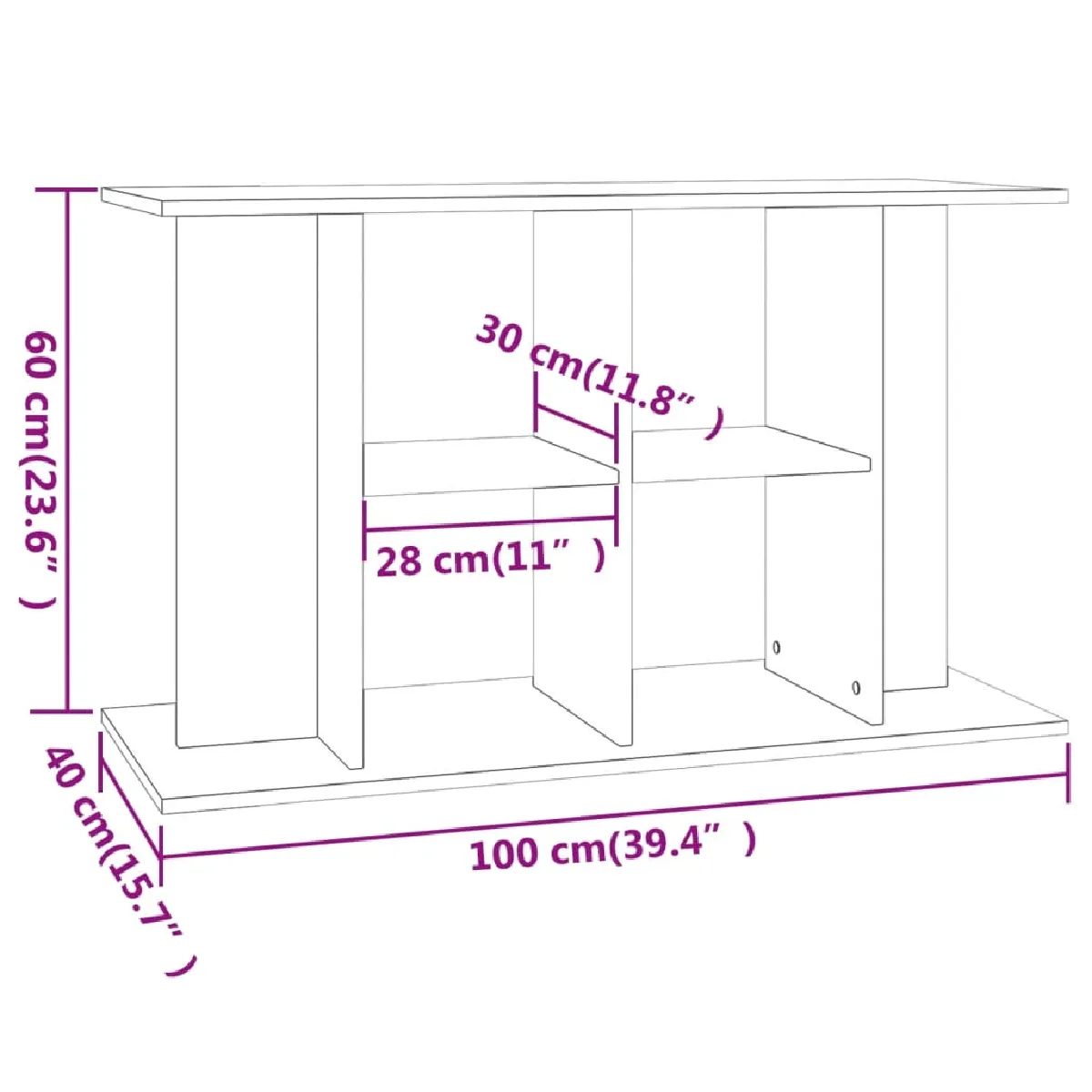 VIDAXL Support pour aquarium - Blanc