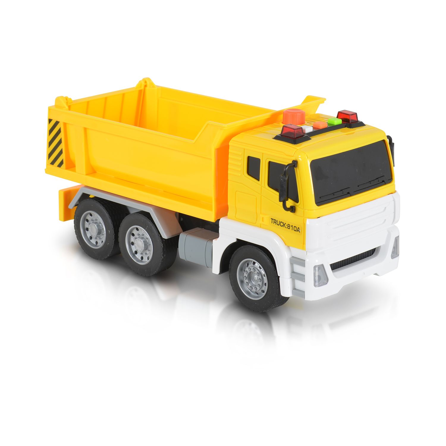 Moni Spielzeug-LKW Muldenkipper 1:12 Sound- und Lichteffekte Kippfunktion Dumper gelb
