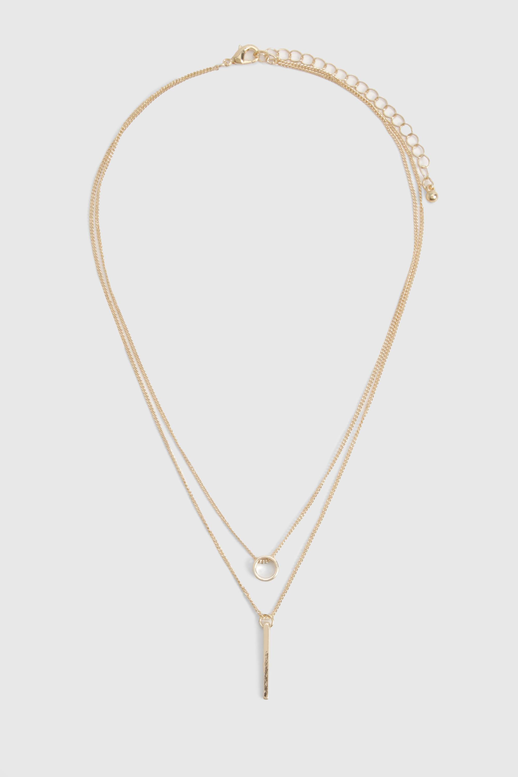 boohoo Collier superposé simple Cercle & Barre