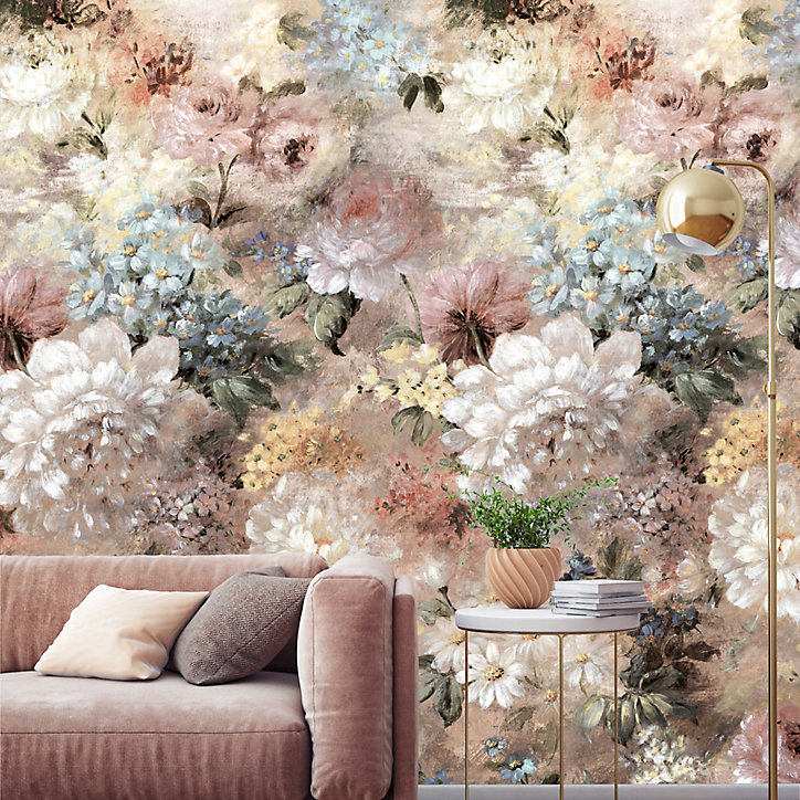 Papier peint panoramique Intissé GoodHome Verdi rose pâle 280x 159 cm