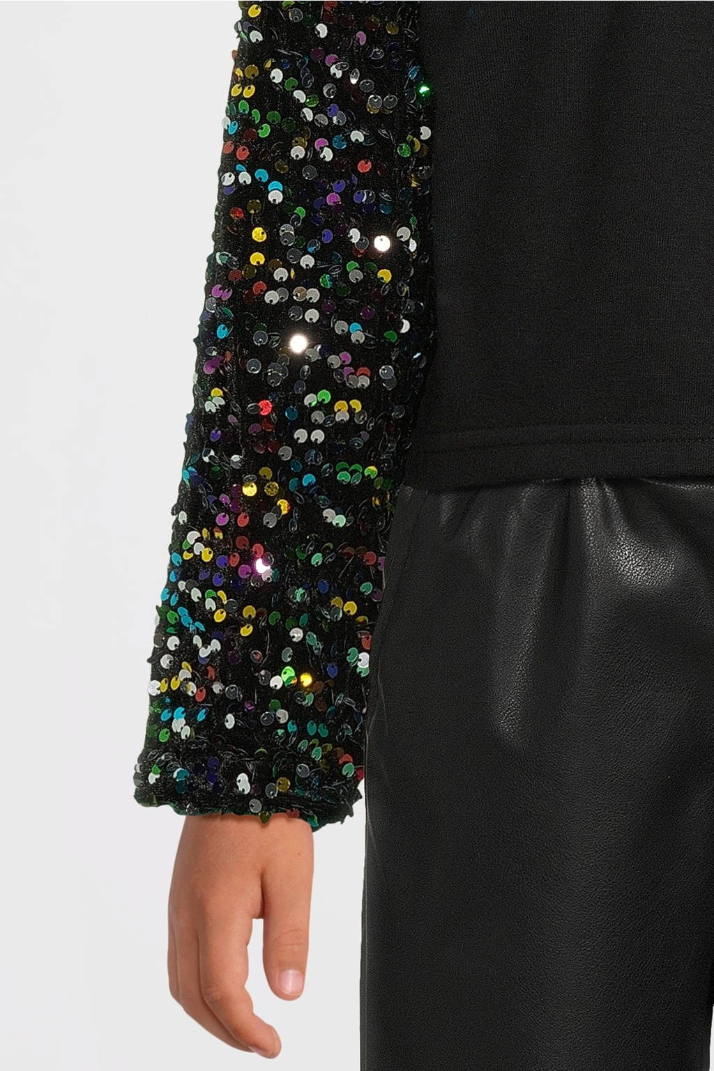 NAME IT sweater NKFRUNICA met pailletten zwart/multicolor