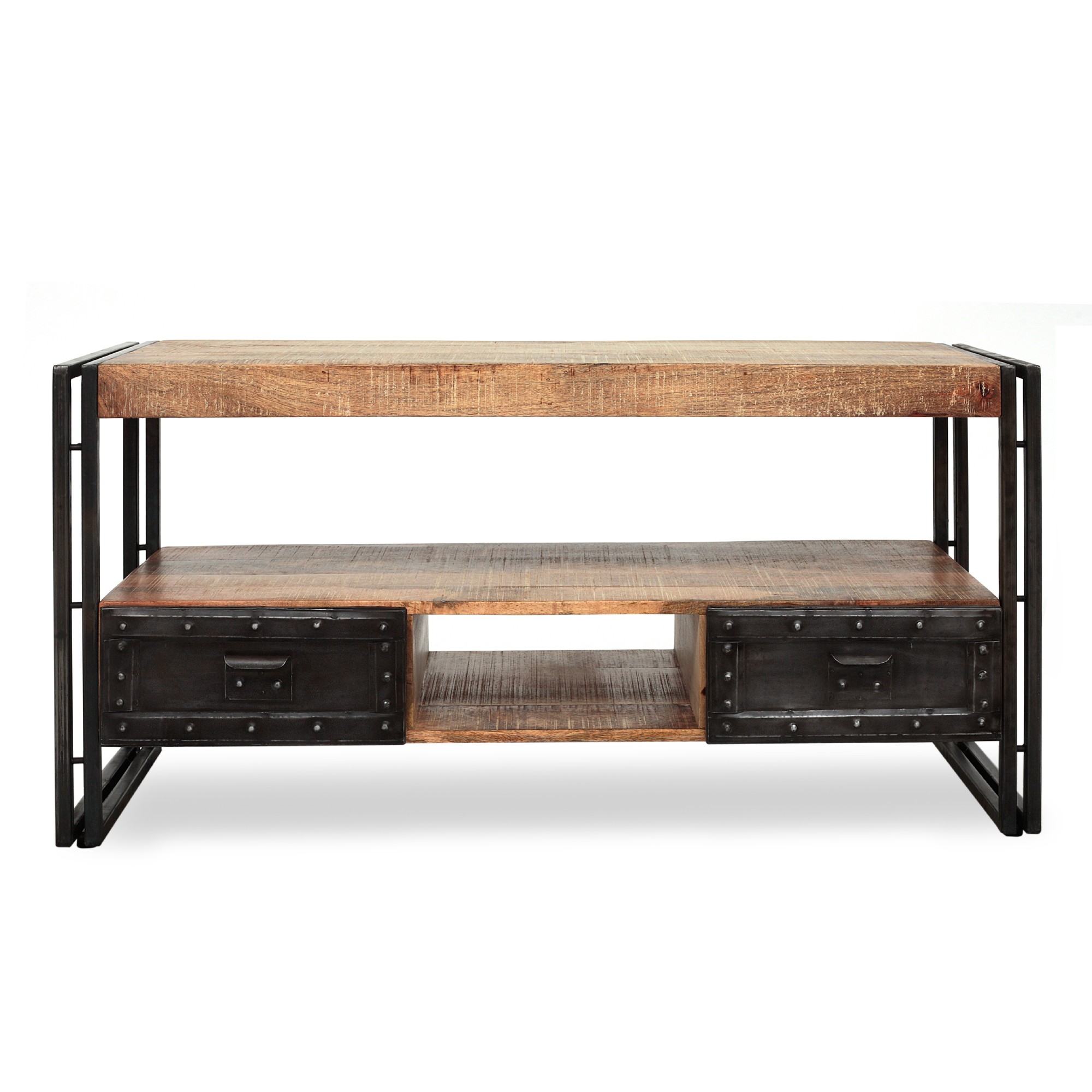 TV-Board 'Trackman', Metall und Mangoholz, B 120 cm, H 60 cm, T 45 cm von fischer's lagerhaus