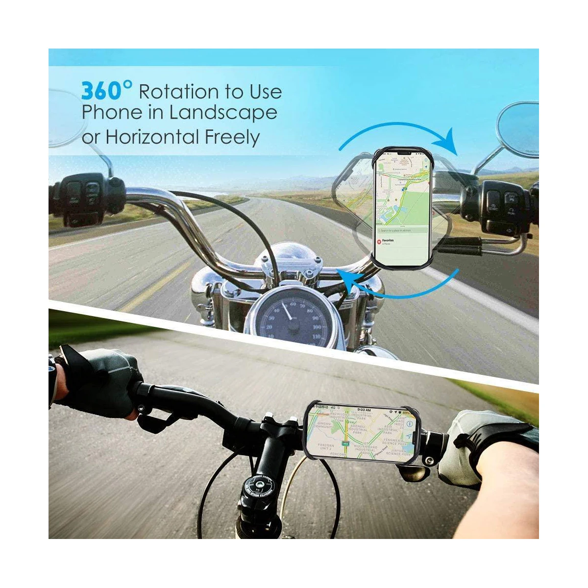 Mobilholder for sykkel, grå