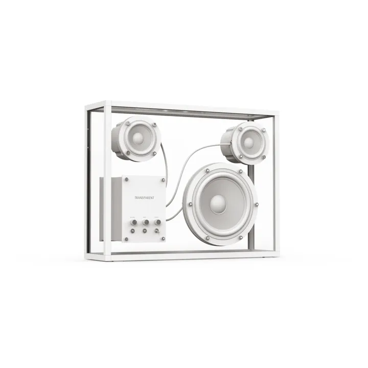 Transparent Speaker Enceinte en verre trempé | Blanc