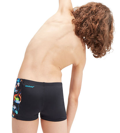 Speedo Badehose - Digital Panel Aquashorts - Schwarz/Orange