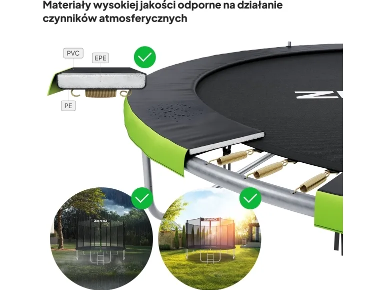 Zipro Trampolin med eksternt net 10FT 312cm   skopose