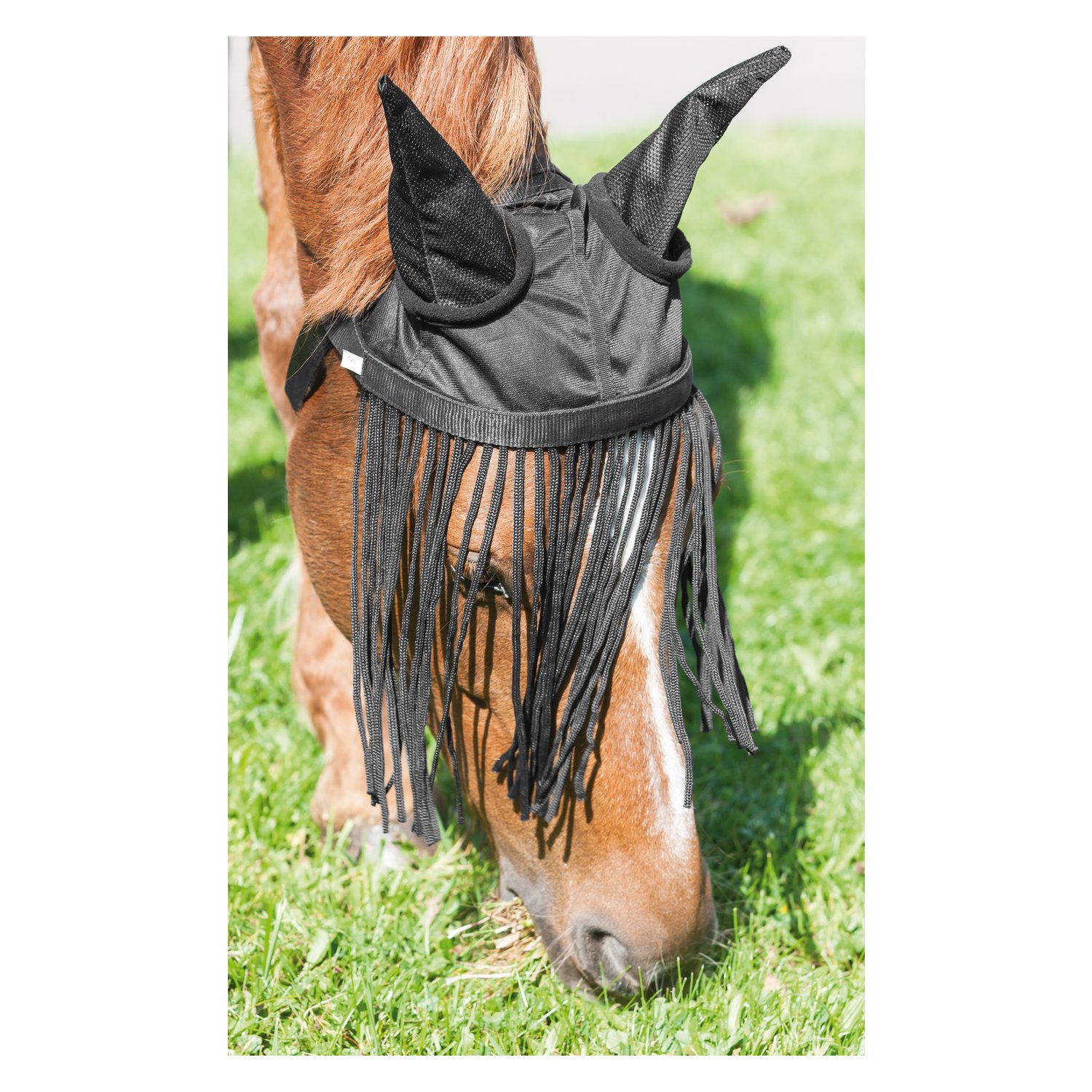 IRISh INNOVATION Fliegenhaube mit Fransenstirnband  - schwarz