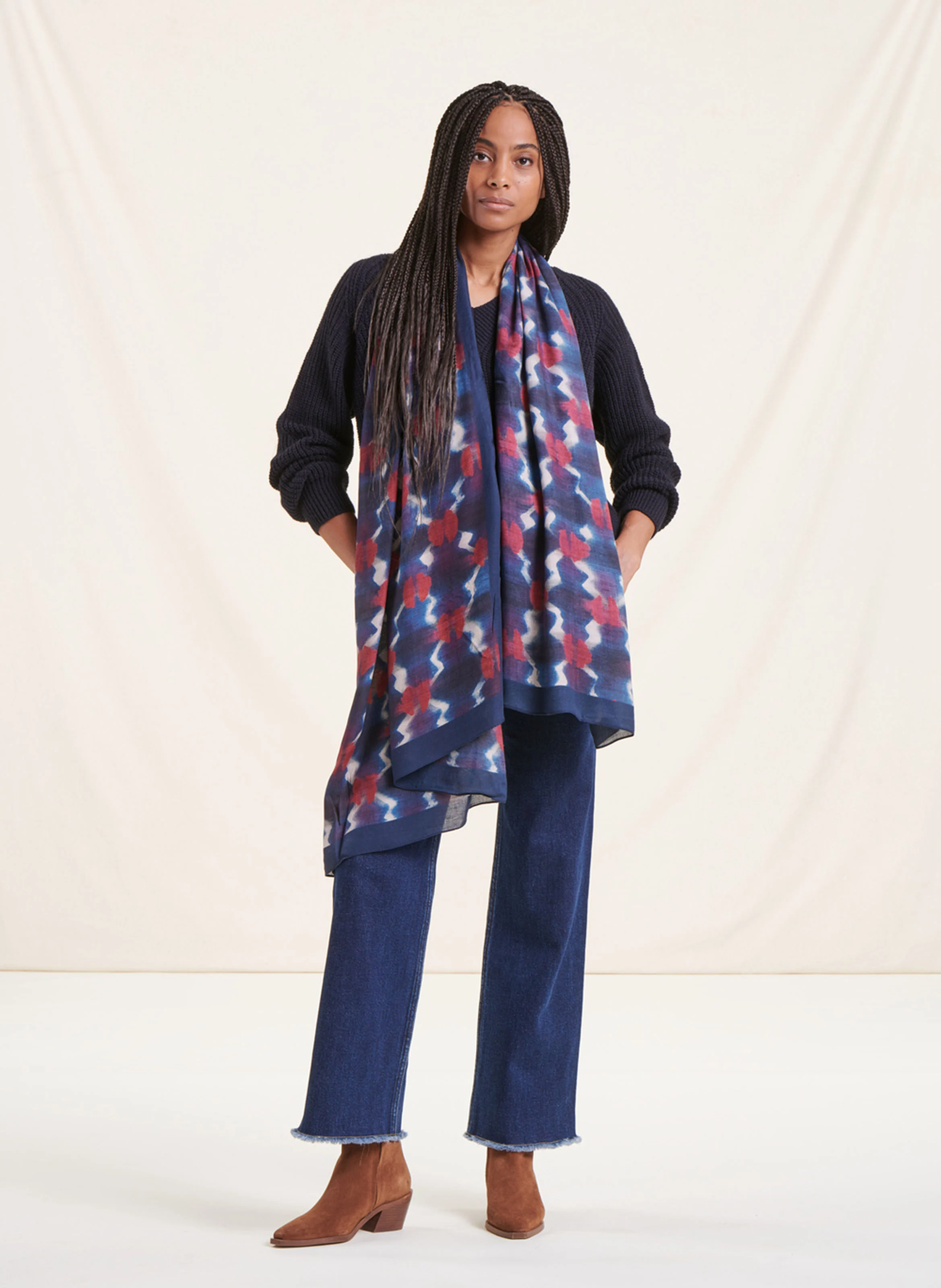 Foulard imprimé | Bleu