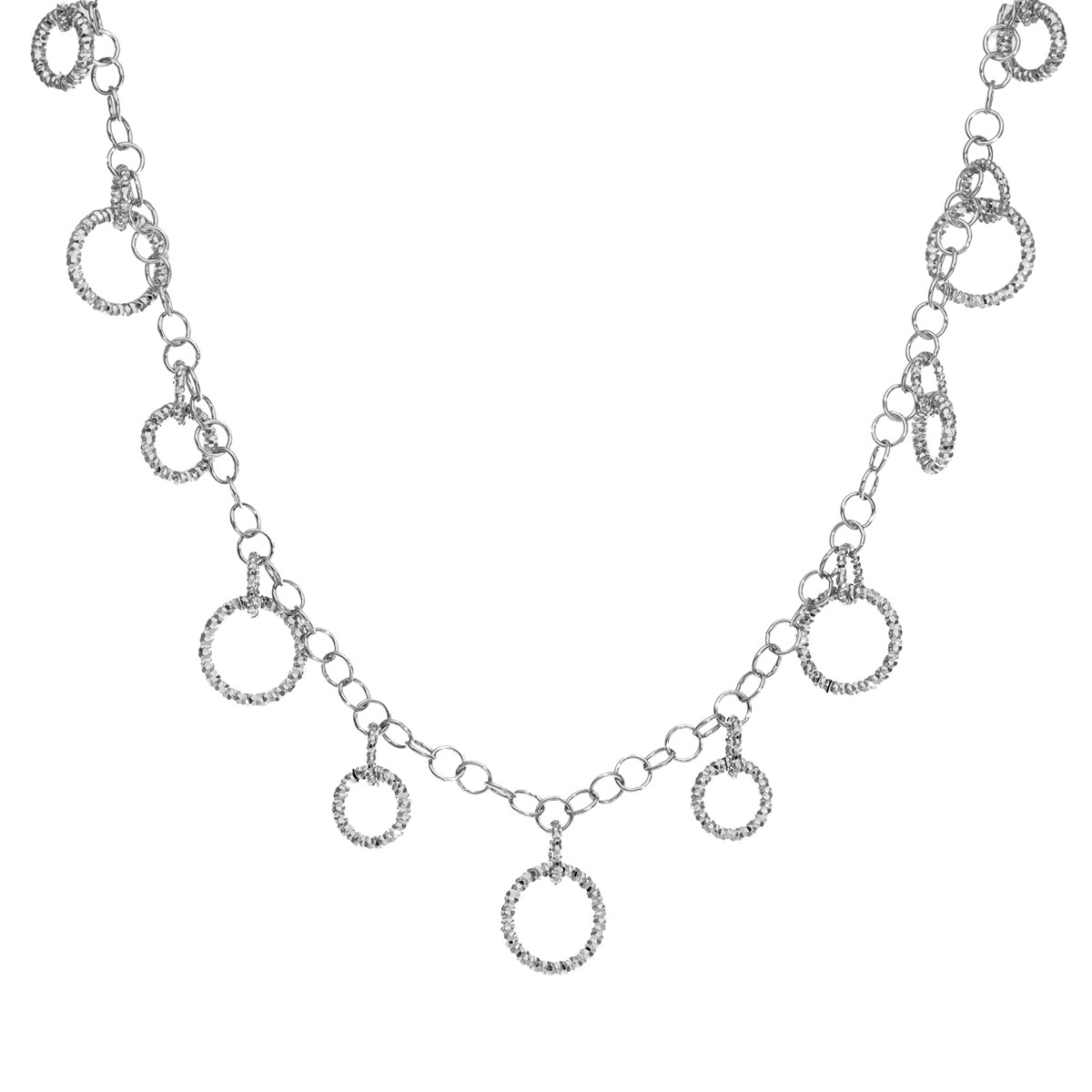Collier En Argent Avec Pampilles Cercles