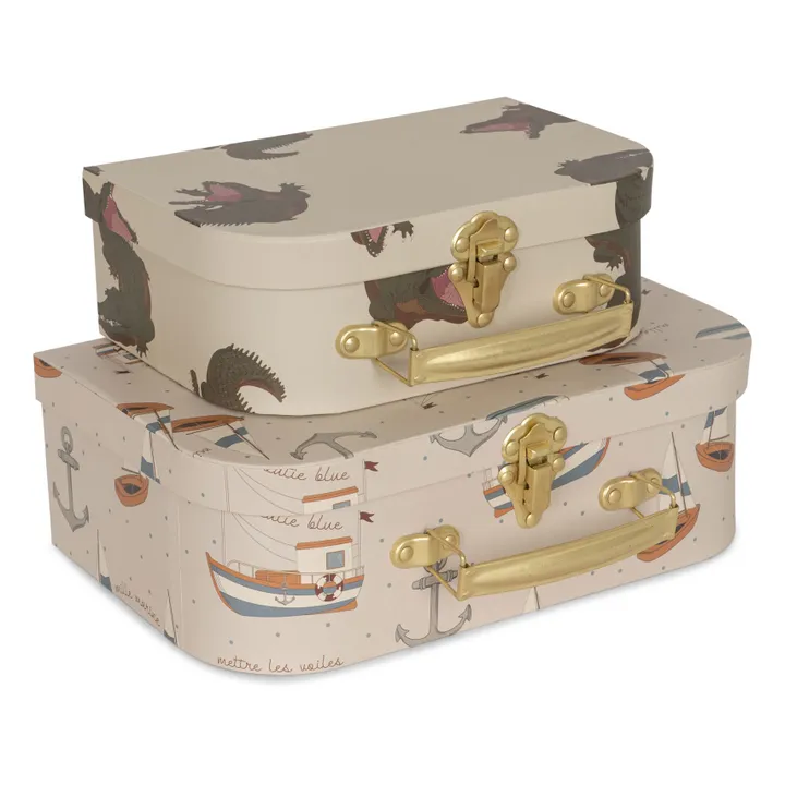 Konges Sløjd Petites valises en carton Crocodile - Set de 2