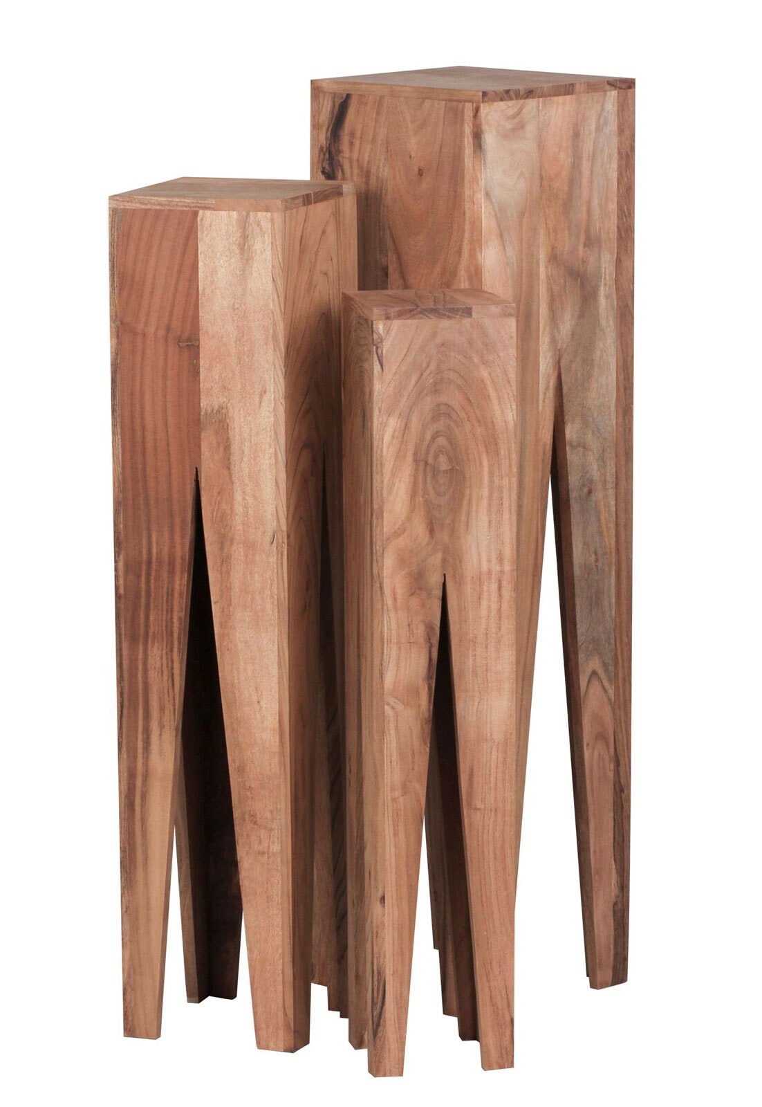 Beistelltische Davy 3er-Set Massivholz Akazie braun
