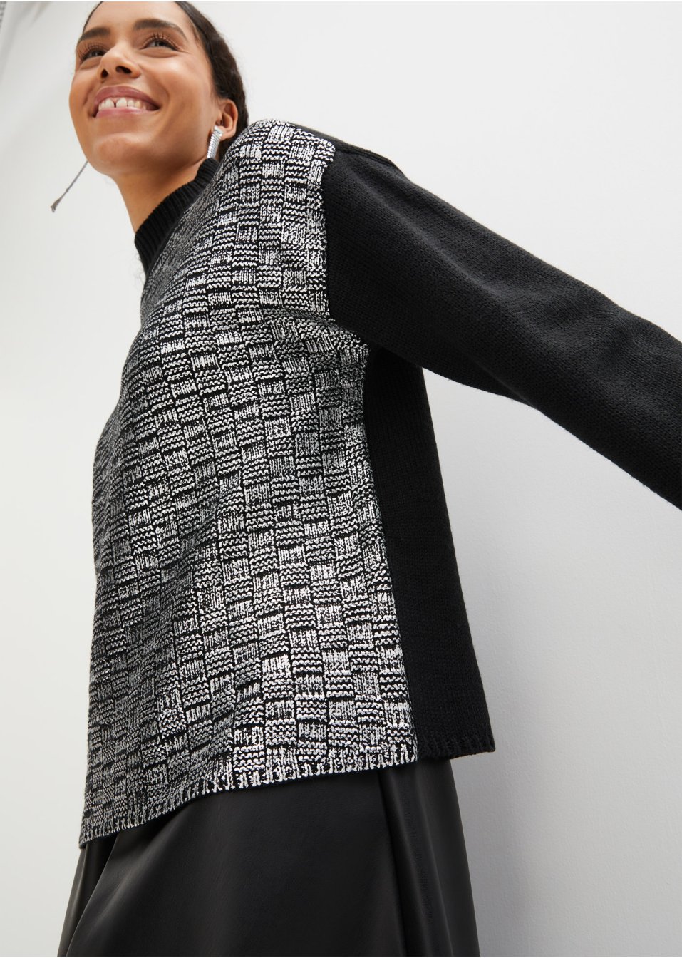Pull en maille avec imprimé brillant