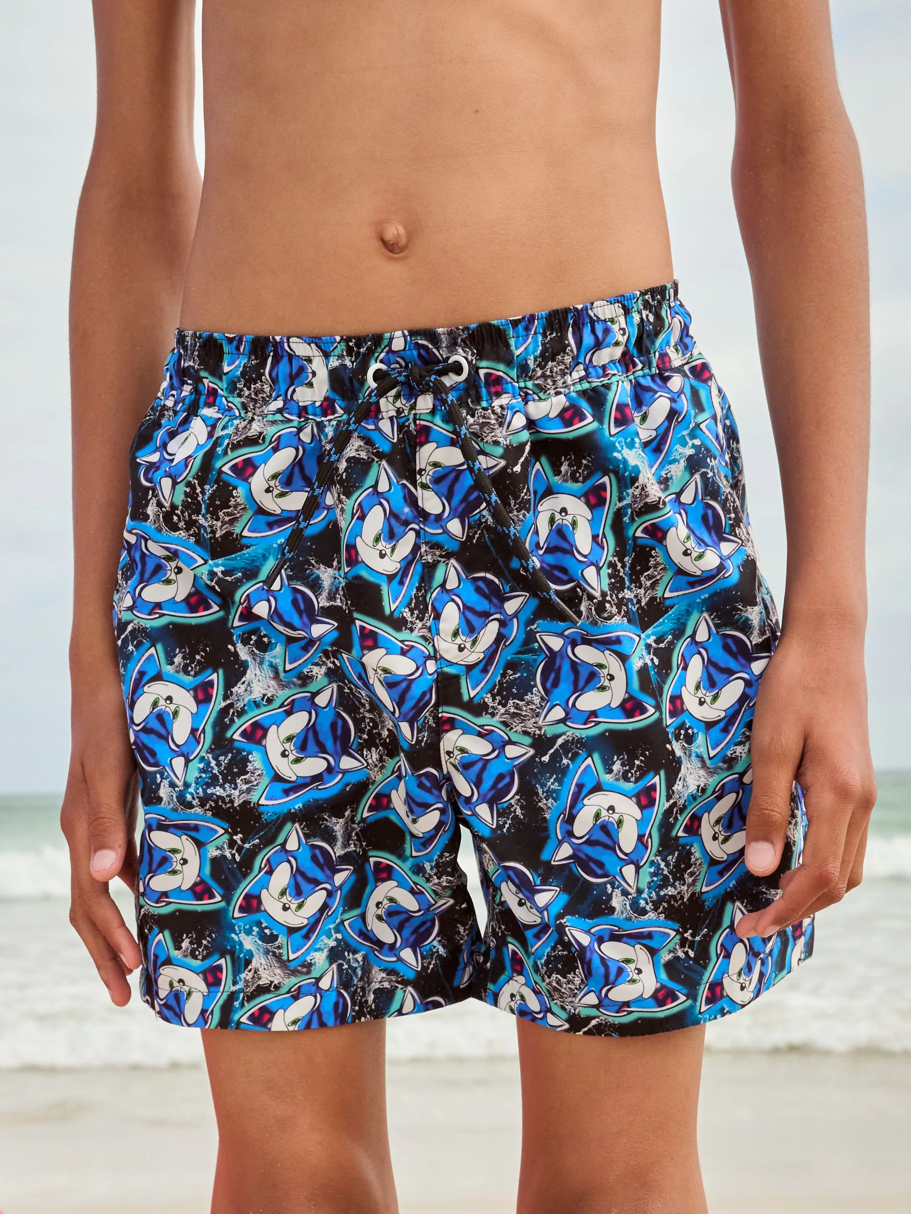 Blauw Sonic - Zwemshort (3-16 jr)