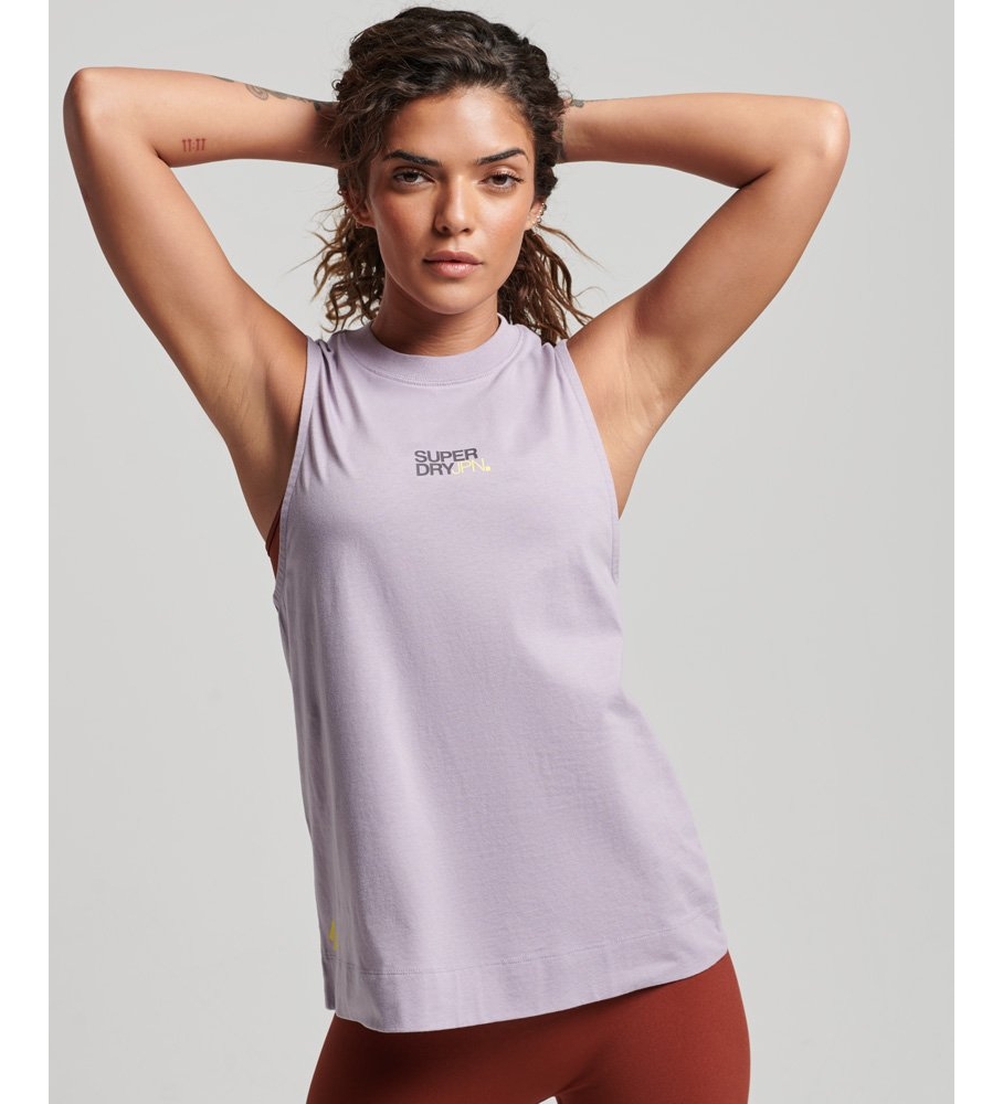 Camiseta Superdry Train com gola redonda, lilás
