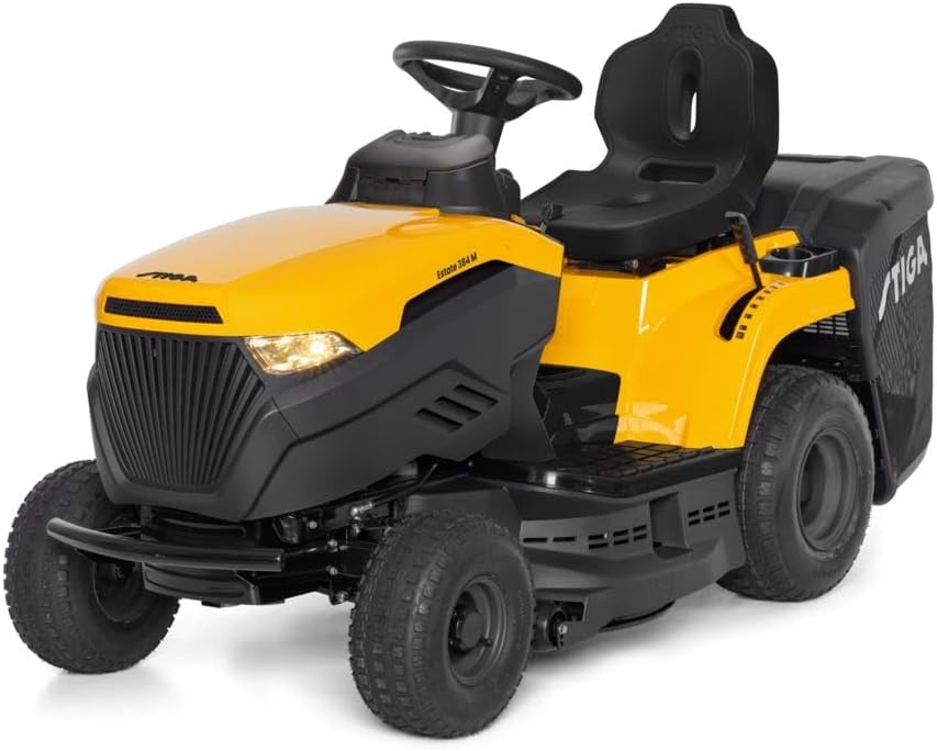 STIGA Estate 384 M Aufsitzmäher 414cc mit Mulchkit, 200L Auffangbehälter und Anhängerkupplung, 84cm Mähdeck
