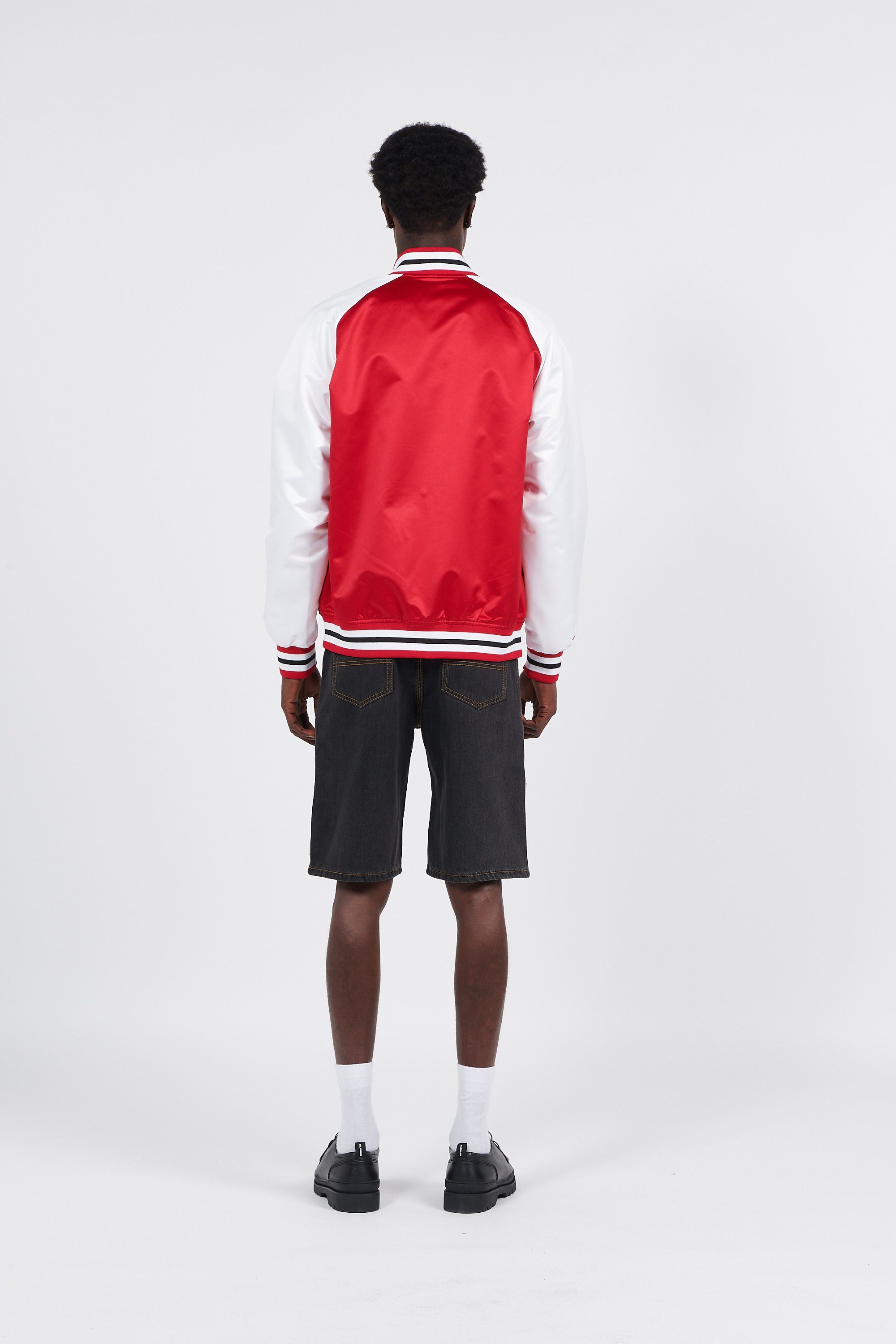 MITCHELL & NESS bomber PRIMETIME LIGHTWEIGHT SATIN Rouge