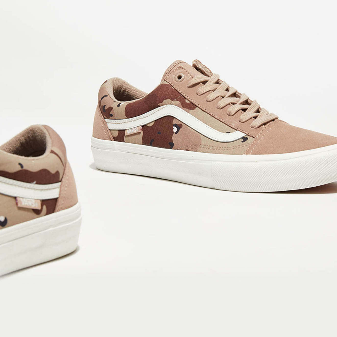 Vans Sneakers en Toile & Velours de Cuir Old Skool Pro roses