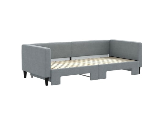 VIDAXL - Lit de jour avec lit gigogne gris clair 90x200 cm tissu