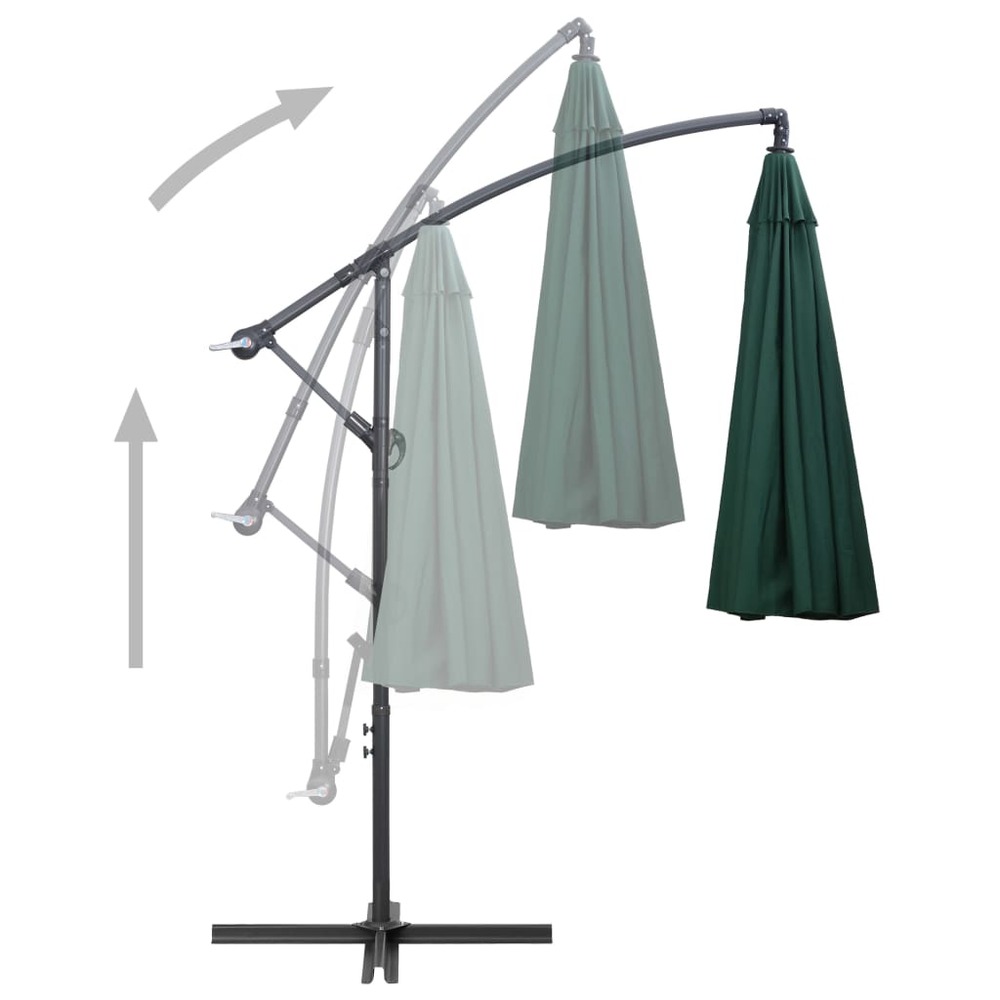 Parasol suspendu 3 m aluminium vert