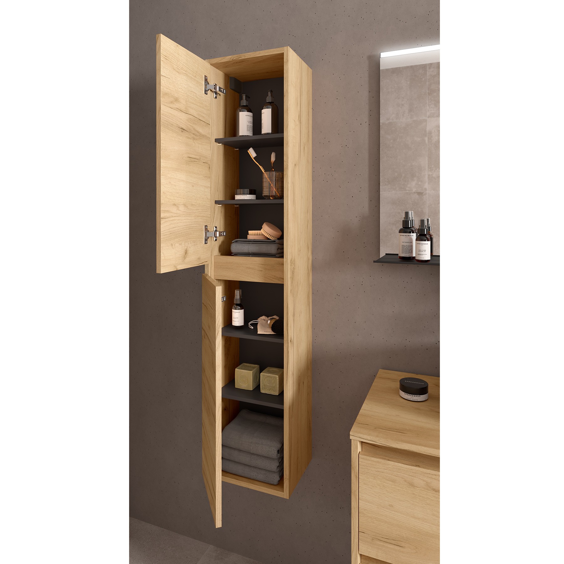 Muebles Project kolomkast 140cm warm eiken