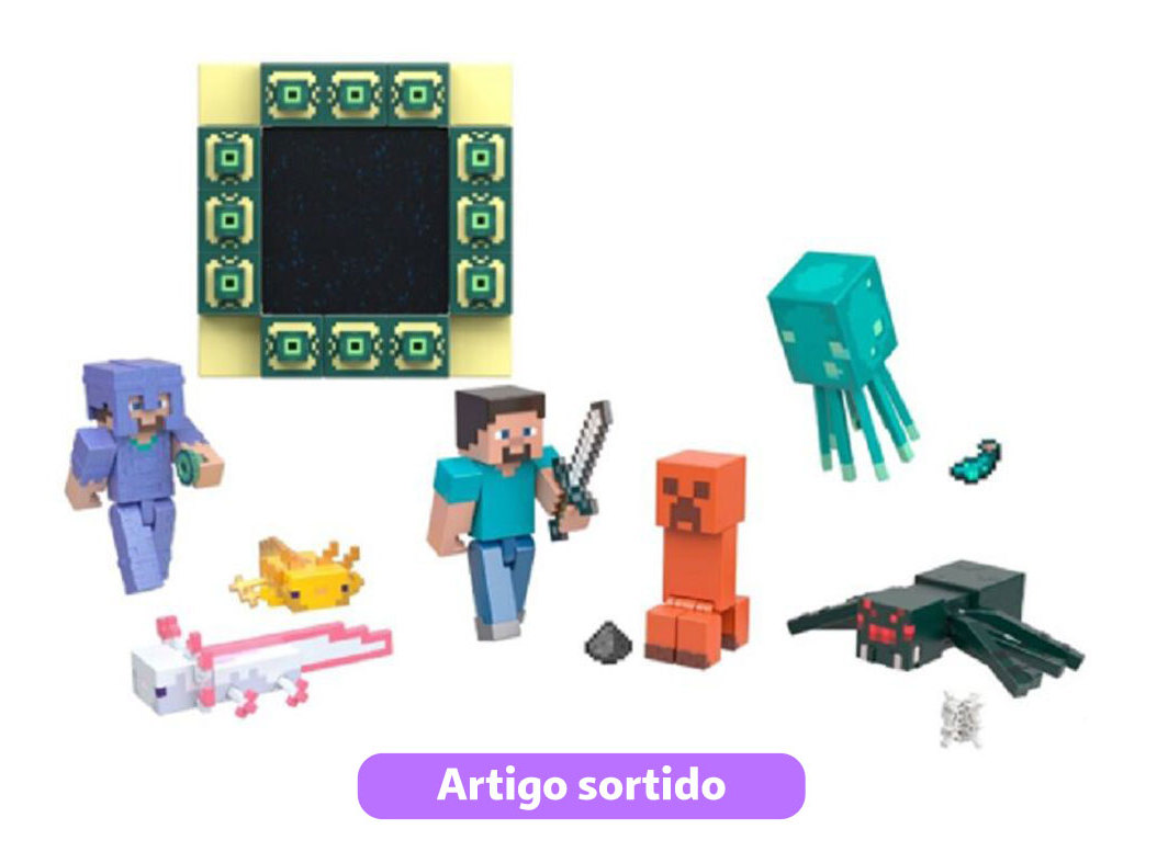 FIGURAS CRAFT-A-BLOCK MINECRAFT MODELOS SORTIDOS