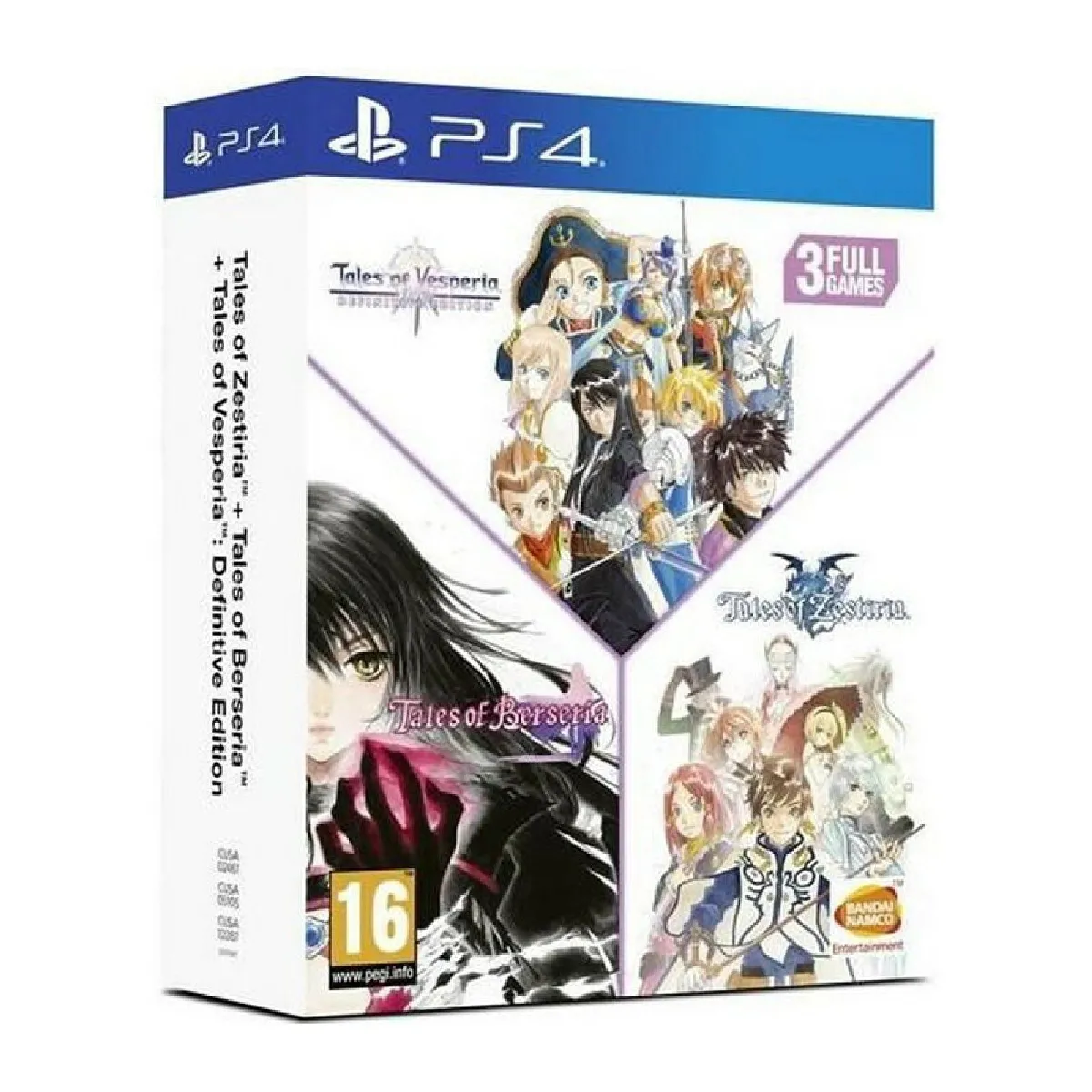 BANDAI NAMCO ENTERTAINMENT Trilogie Tales of Vesperia, Zestiria, Berseria