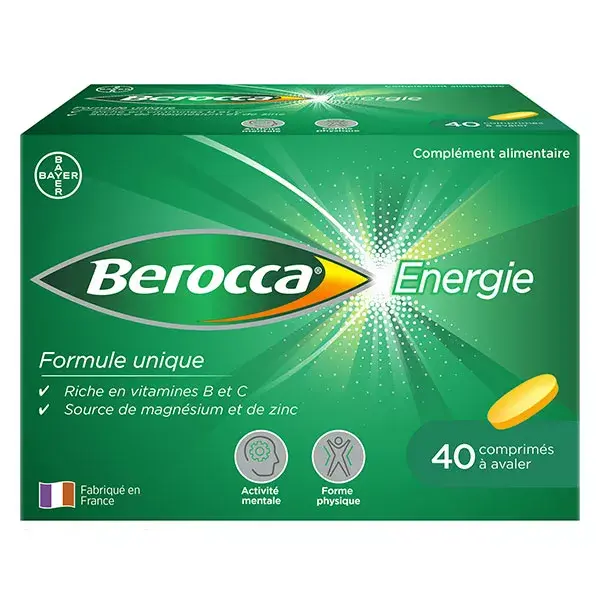 Berocca Energy Vitamina B e C Magnésio Zinco 40 comprimidos