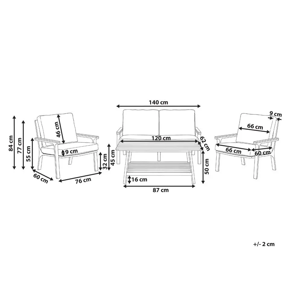 ORERO - Loungeset 4-zits - Taupe - Aluminium