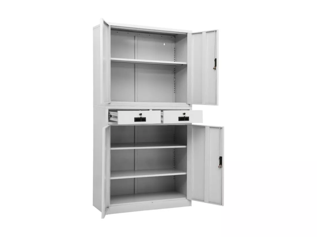 Armoire de bureau Gris clair 90x40x180 cm Acier